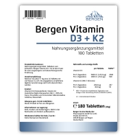 Preview: Bergen Vitamin D3 5000 I.E + Vitamin K2 200mcg