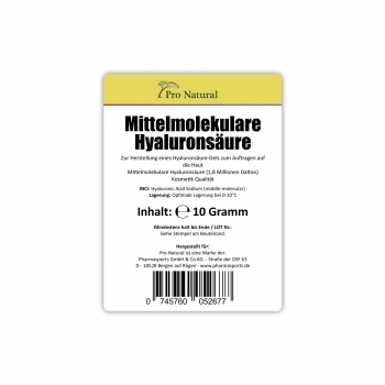 Pro Natural Mittelmolekulare Hyaluronsäure 10g