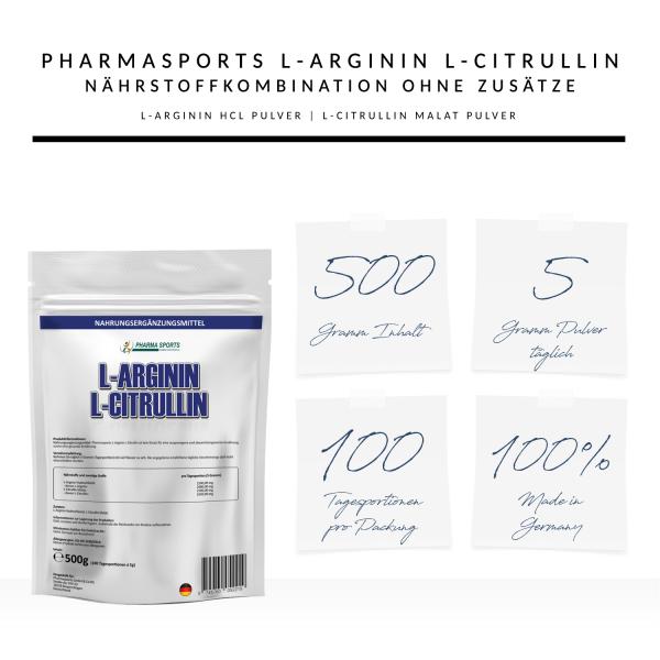 Pharmasports L-Arginin L-Citrullin Pulver